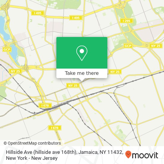 Mapa de Hillside Ave (hillside ave 168th), Jamaica, NY 11432