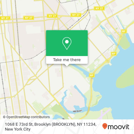 1068 E 73rd St, Brooklyn (BROOKLYN), NY 11234 map
