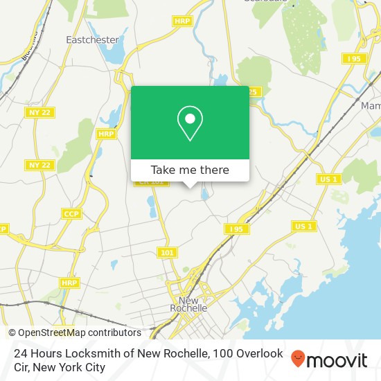 24 Hours Locksmith of New Rochelle, 100 Overlook Cir map
