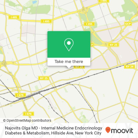 Najovits Olga MD - Internal Medicine Endocrinology Diabetes & Metabolism, Hillside Ave map