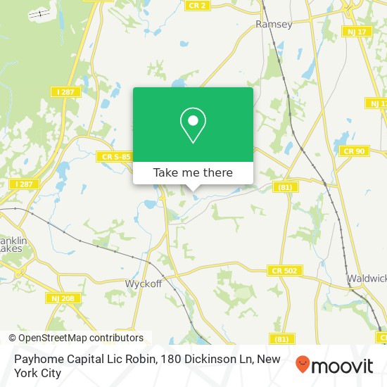 Mapa de Payhome Capital Lic Robin, 180 Dickinson Ln