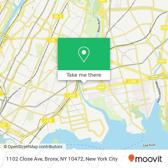 Mapa de 1102 Close Ave, Bronx, NY 10472
