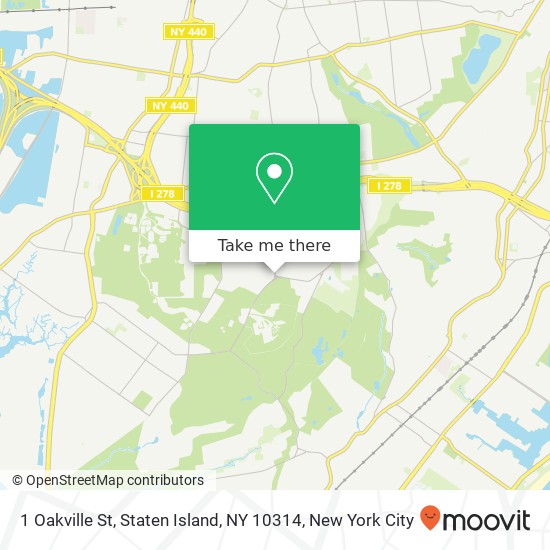 Mapa de 1 Oakville St, Staten Island, NY 10314