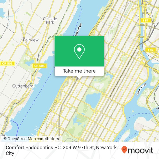 Mapa de Comfort Endodontics PC, 209 W 97th St