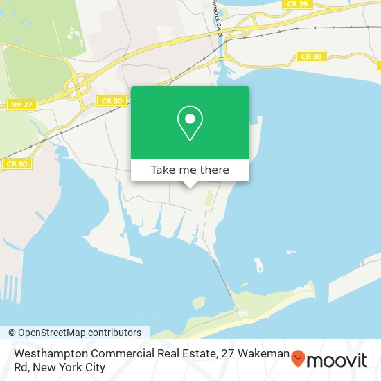 Mapa de Westhampton Commercial Real Estate, 27 Wakeman Rd