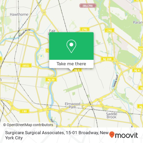 Mapa de Surgicare Surgical Associates, 15-01 Broadway