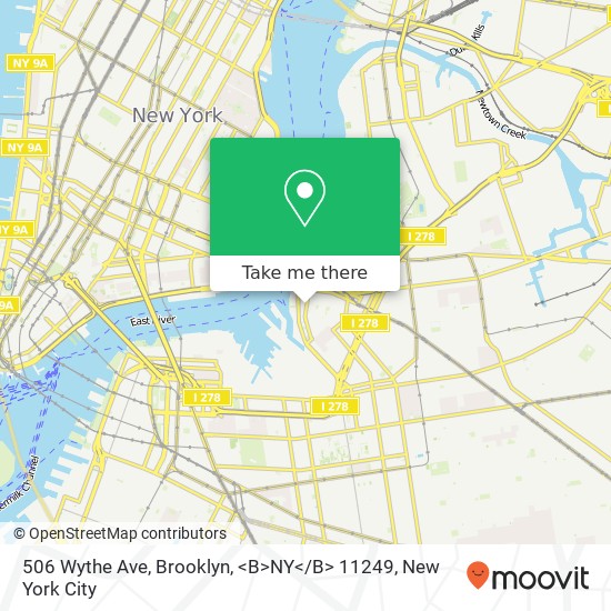 Mapa de 506 Wythe Ave, Brooklyn, <B>NY< / B> 11249