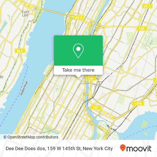 Dee Dee Does dos, 159 W 145th St map