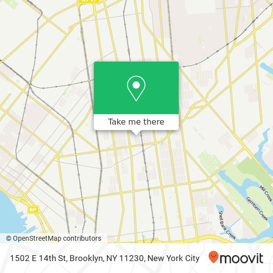 Mapa de 1502 E 14th St, Brooklyn, NY 11230
