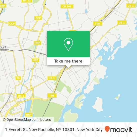 Mapa de 1 Everett St, New Rochelle, NY 10801