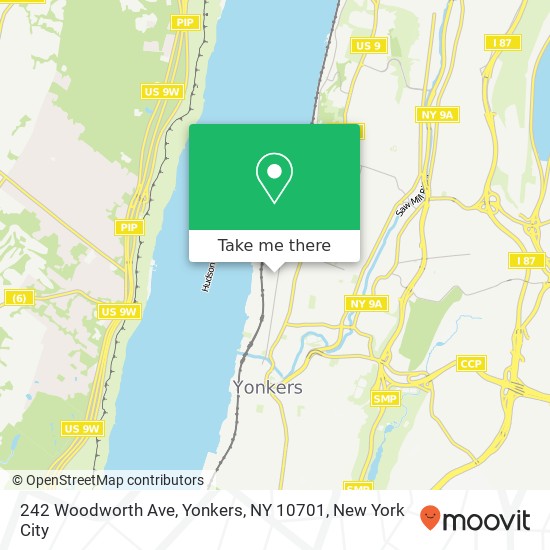 Mapa de 242 Woodworth Ave, Yonkers, NY 10701