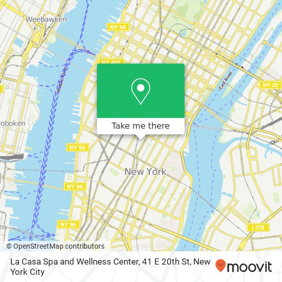 Mapa de La Casa Spa and Wellness Center, 41 E 20th St