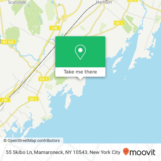 Mapa de 55 Skibo Ln, Mamaroneck, NY 10543