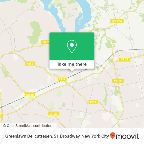 Mapa de Greenlawn Delicattesen, 51 Broadway