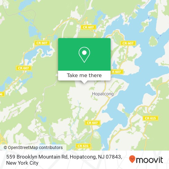 Mapa de 559 Brooklyn Mountain Rd, Hopatcong, NJ 07843