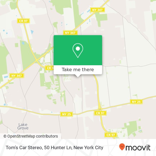 Mapa de Tom's Car Stereo, 50 Hunter Ln