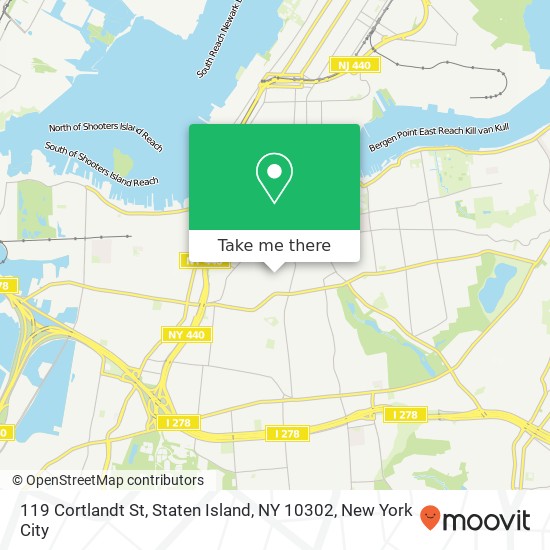 Mapa de 119 Cortlandt St, Staten Island, NY 10302