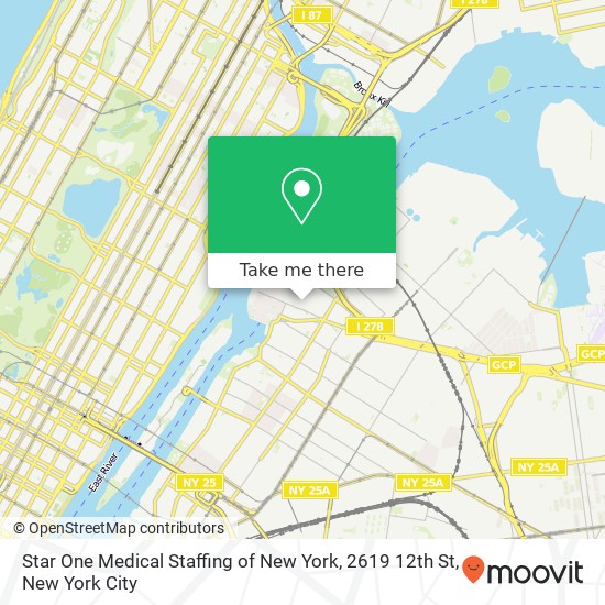 Star One Medical Staffing of New York, 2619 12th St map