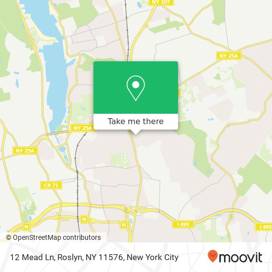 Mapa de 12 Mead Ln, Roslyn, NY 11576