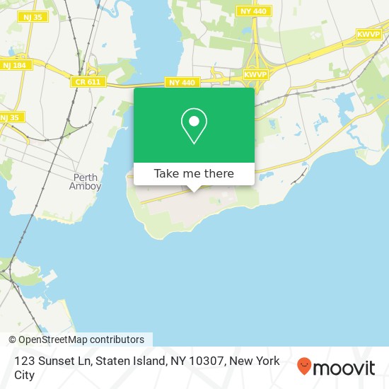 Mapa de 123 Sunset Ln, Staten Island, NY 10307