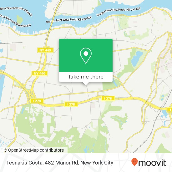 Mapa de Tesnakis Costa, 482 Manor Rd