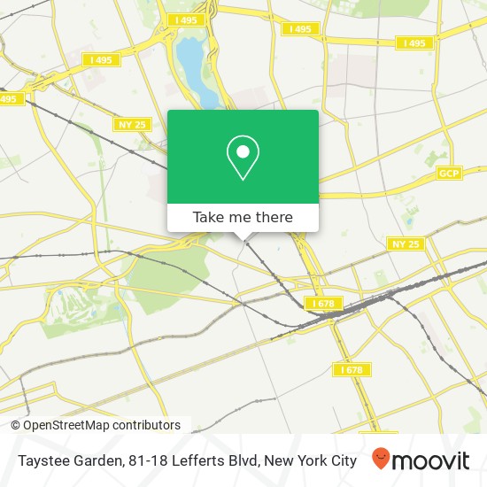 Mapa de Taystee Garden, 81-18 Lefferts Blvd