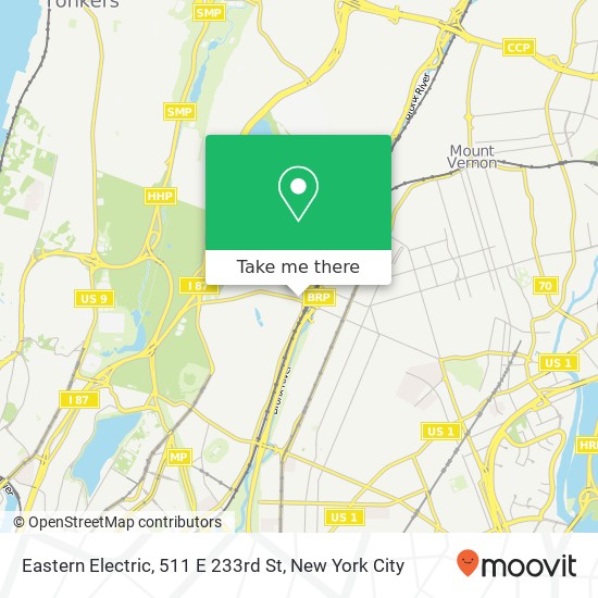 Mapa de Eastern Electric, 511 E 233rd St
