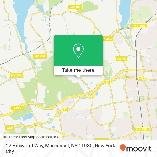 Mapa de 17 Boxwood Way, Manhasset, NY 11030