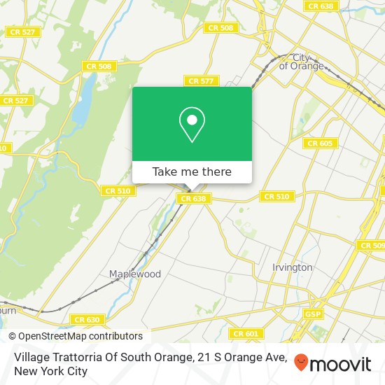 Village Trattorria Of South Orange, 21 S Orange Ave map