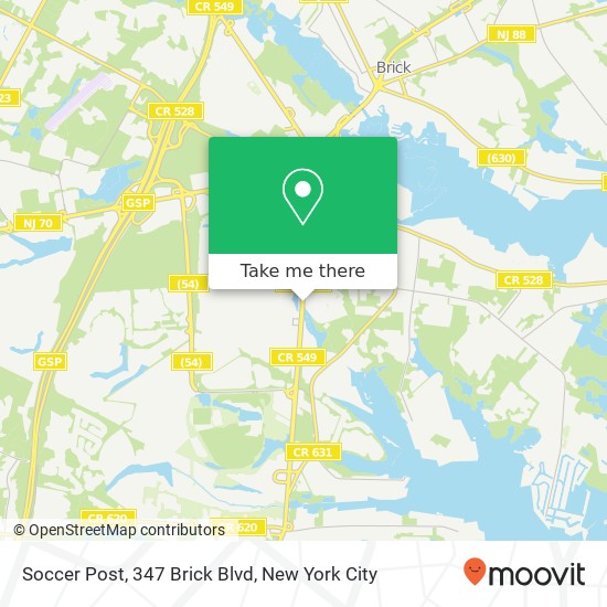 Soccer Post, 347 Brick Blvd map