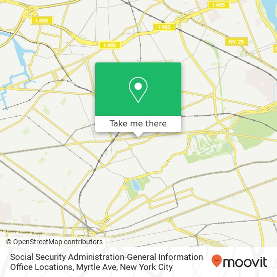 Social Security Administration-General Information Office Locations, Myrtle Ave map