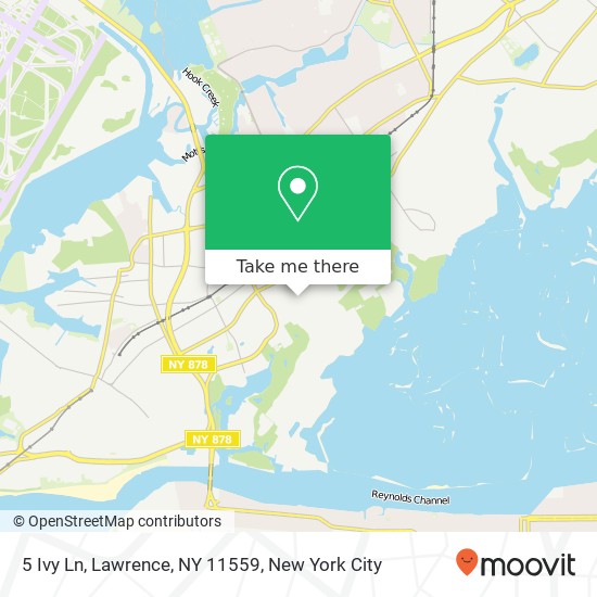Mapa de 5 Ivy Ln, Lawrence, NY 11559