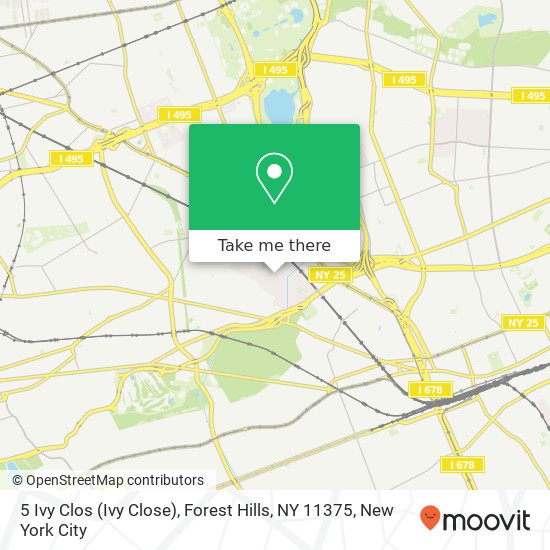 Mapa de 5 Ivy Clos (Ivy Close), Forest Hills, NY 11375