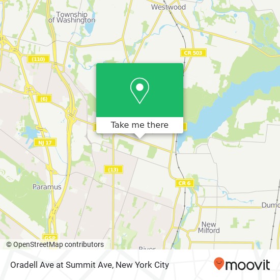 Mapa de Oradell Ave at Summit Ave