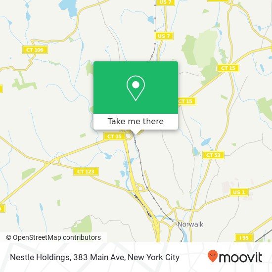 Mapa de Nestle Holdings, 383 Main Ave