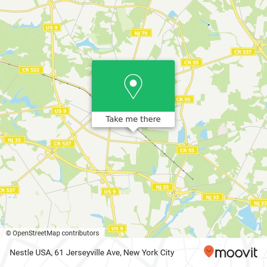 Mapa de Nestle USA, 61 Jerseyville Ave