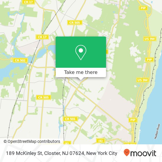 Mapa de 189 McKinley St, Closter, NJ 07624