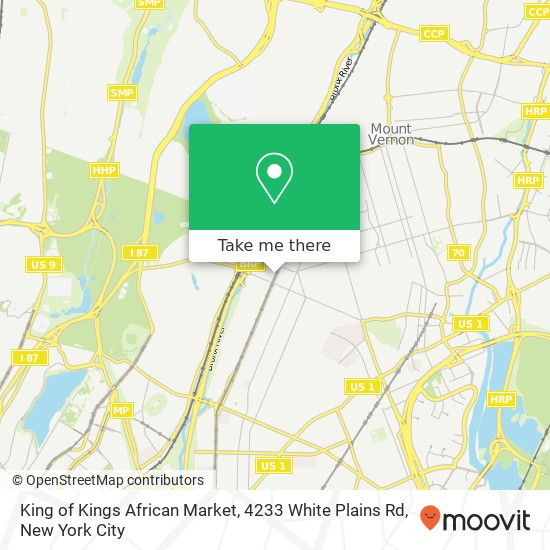 King of Kings African Market, 4233 White Plains Rd map