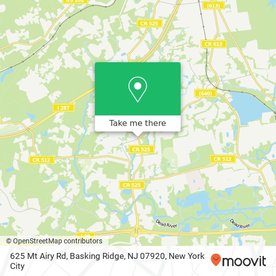 625 Mt Airy Rd, Basking Ridge, NJ 07920 map