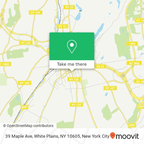 Mapa de 39 Maple Ave, White Plains, NY 10605