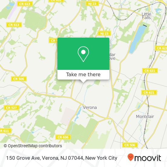 Mapa de 150 Grove Ave, Verona, NJ 07044
