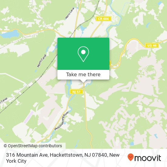 Mapa de 316 Mountain Ave, Hackettstown, NJ 07840