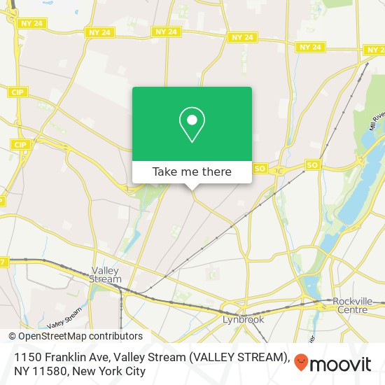 Mapa de 1150 Franklin Ave, Valley Stream (VALLEY STREAM), NY 11580