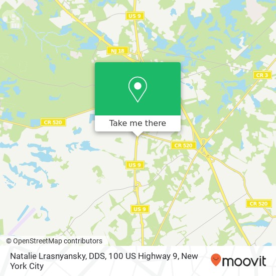 Mapa de Natalie Lrasnyansky, DDS, 100 US Highway 9