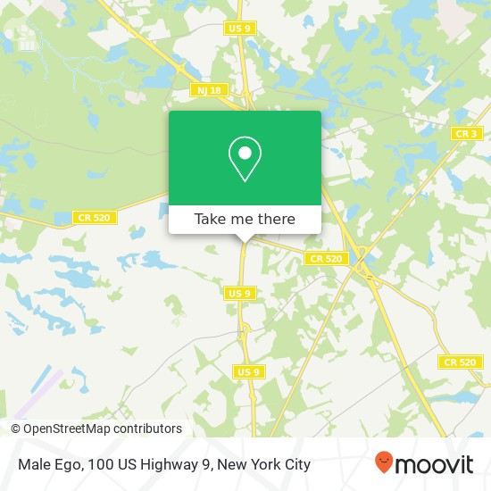 Male Ego, 100 US Highway 9 map