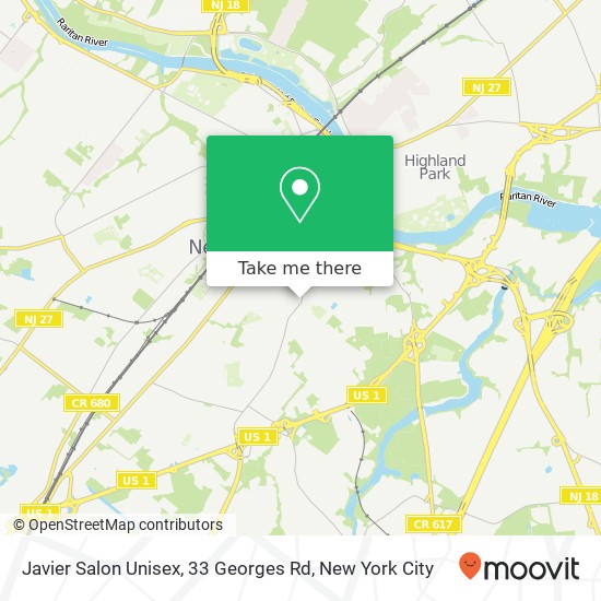 Mapa de Javier Salon Unisex, 33 Georges Rd