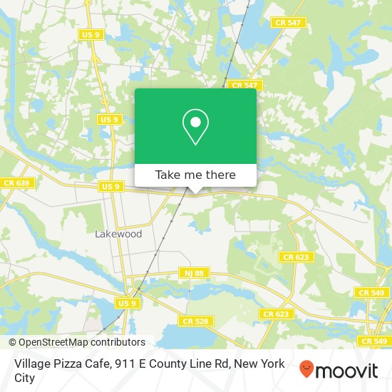 Village Pizza Cafe, 911 E County Line Rd map