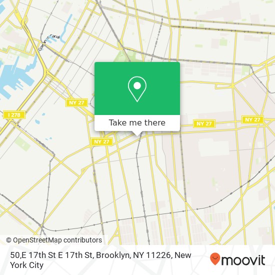 Mapa de 50,E 17th St E 17th St, Brooklyn, NY 11226