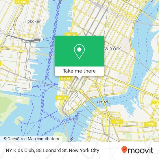 Mapa de NY Kids Club, 88 Leonard St