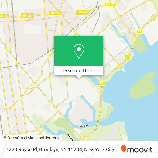Mapa de 7223 Royce Pl, Brooklyn, NY 11234